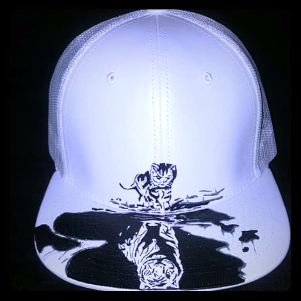 Leather Custom Hand-Painted Hat.